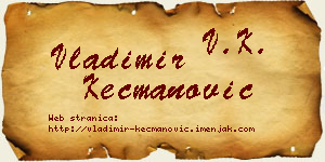 Vladimir Kecmanović vizit kartica